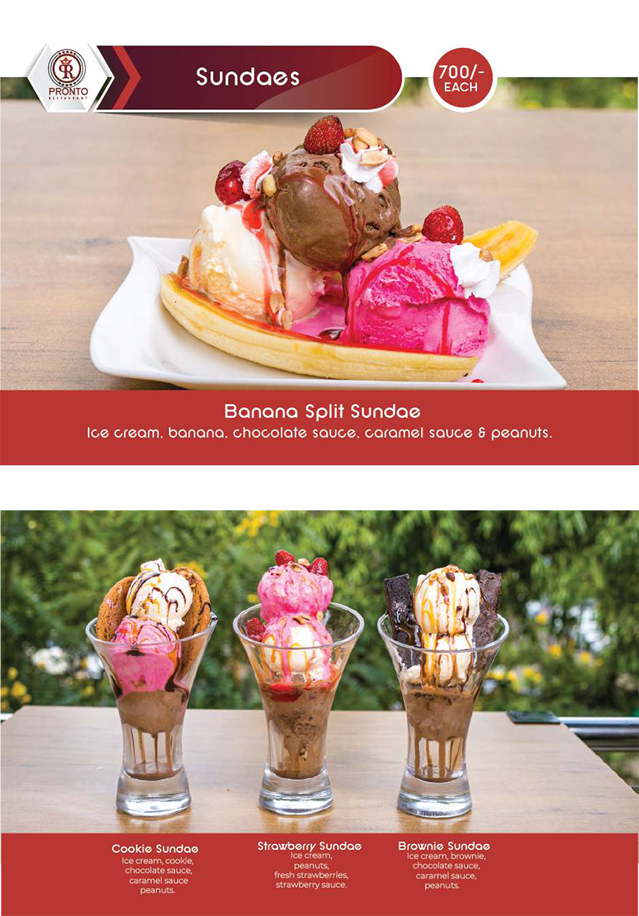 Pronto Restaurant Juices and Drinks